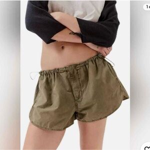Urban Outfitters Army Green Shorts Adjustable Waist NWOT